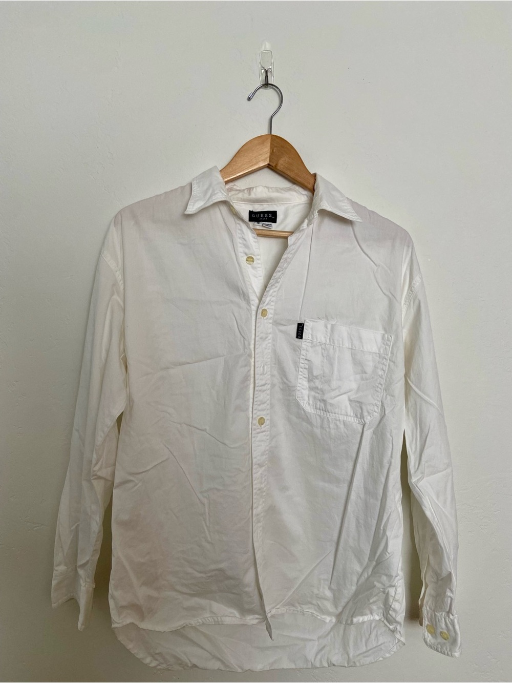 Vintage Guess USA White Button Up Shirt, Men's Size S, 90s